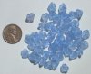 50 7x9mm Light Sapphire Flower Bells